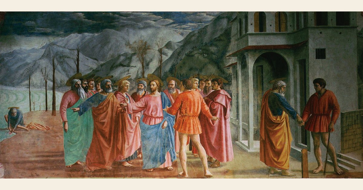 Masaccios Zinsgroschen in der Brancacci-Kapelle, Florenz